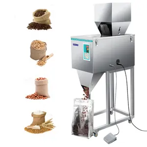 Semi auto coffee bean tea pouch plastic filling powder flour rice sugar peanut grain weighing filling machine