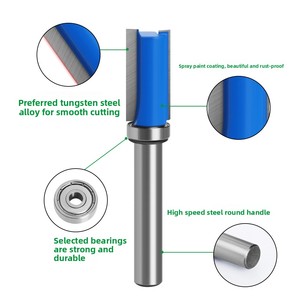 <span class=keywords><strong>Fraise</strong></span> droite de 8 mm à queue en carbure, à coupe ascendante, à 1 dent, avec roulement, pour le travail du bois, le fraisage de copie et le rainurage - Product Image 2