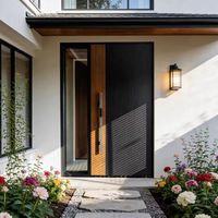 Porte d'entrée en acier robuste pour usage extérieur, porte d'entrée avec serrure intelligente, sécurité renforcée