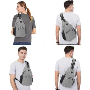 Sac à bandoulière unisexe pour hommes Message Chest Pack Outdoor Hiking Camping Sling Crossbody Bag - Product Image 3