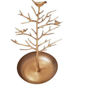 Tree Design Silver Polished Metal Decorative Jewelry Stand Multi Purpose Usage Holding Earrings <b>Necklace</b> - Product Image 2