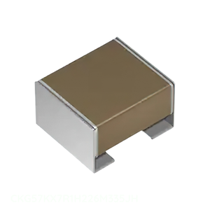 Condensador cerámico SMD MLCC de montaje en superficie con terminales J-Lead, 22 uF, 50V, X7R, CKG57KX7R1H226M335JH, Canal del Fabricante. - Product Image 1