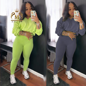 חורף בסתיו נשים תלבושות של בגדי עור וחותלות 2 חתיכה התאמת ערכות נשים jogers להגדיר שתי חתיכות נשים jogers להגדיר שתי חתיכות נשים בגדים - Product Image 1