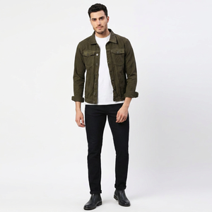 Best Selling Men's <b>Denim</b> <b>Jackets</b> New Model Soft Comfortable Stand Collar 100% Cotton Autumn Price <b>Custom</b> Front Vintage Hooded - Product Image 1