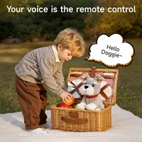 Jouet en peluche pour enfants Tumama, chien Schnauzer intelligent à commande vocale, chiot IA, chien intelligent qui marche, s'assoit, jouet musical en peluche