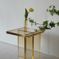 Petite table basse transparente simple nordique Table d'appoint carrée en acrylique