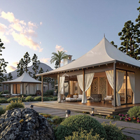 Tente de luxe tout-en-un, villa, solutions de villégiature, design moderne, services intérieurs personnalisés, conception graphique pour chambre à coucher, solution de projet