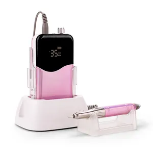 2022 New professional 35000rpm coreless motor cordless portable rechargeable nail art electric manicure nail drill file