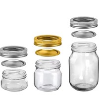 Pot en verre Mason avec couvercle en métal, directement de l'usine, 250 ml, 500 ml, 750 ml, 1000 ml