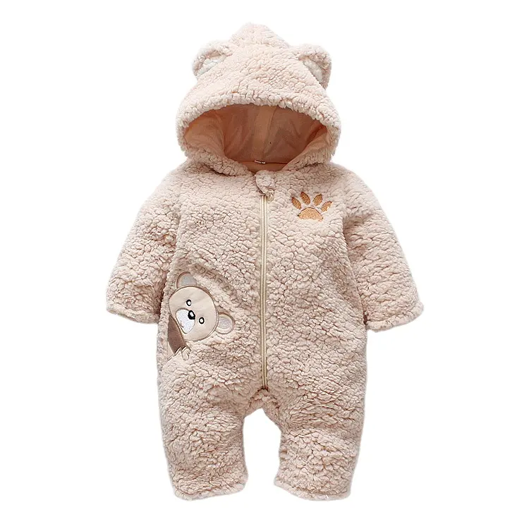 الجملة الشتاء الوليد الرضع شيربا قطع الدب الزاحف الملابس سلوبيت للأطفال بمجموعته الكاملة