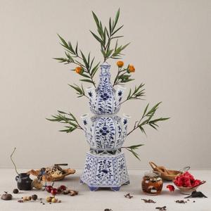 Chinois vieux bleu blanc porcelaine <span class=keywords><strong>tulipe</strong></span> fleurs motif <span class=keywords><strong>Vase</strong></span> minimaliste classique oriental chinois décoration pour un usage de mariage - Product Image 1