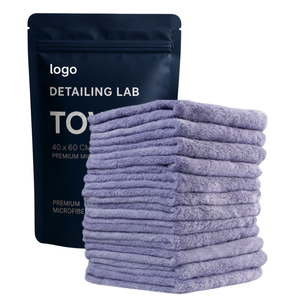 Serviette de detailing OEM sans bords 40x40cm 380GSM en microfibre premium, serviette de séchage automobile 70/30 - Product Image 4