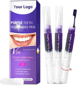 紫色v34牙齿美白笔紫色牙齿美白牙膏V34颜色校正器牙齿美白笔
