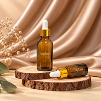 Großhandel Luxuriöse Braune Bernsteinglas-Tropfflasche mit Goldring und Weißer Pipette für Lichtempfindliche Hautpflege und Gesichtsöl, Individuell Anpassbar
