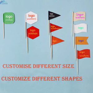 Drapeaux à dents personnalisés avec logo, différentes tailles et formes, parfaits pour les sandwichs, les desserts, les boissons, les bâtonnets à cocktail. - Product Image 6