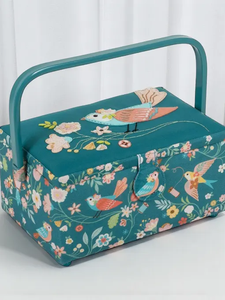 Grand panier de <span class=keywords><strong>couture</strong></span> brodé vintage, boîte d'organisation pour artisanat, kit de broderie avec poignée en bois, vente en gros directe usine - Product Image 5