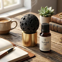 Diffuseur d'aromathérapie minimaliste en pierre volcanique, diffuseur d'huiles essentielles en pierre de lave, ornement esthétique pour bureau
