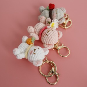 Pendentif Ours Rose Exquis <span class=keywords><strong>en</strong></span> Peluche Tricoté à la Main, <span class=keywords><strong>Mini</strong></span> Porte-clés <span class=keywords><strong>en</strong></span> Crochet, Petite Poupée Faite à la Main - Product Image 2