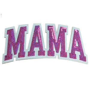 Nouvelle écusson thermocollante brodée de sequins de 28 cm « Mama » pour la décoration de T-shirts, sweats à capuche et chapeaux - Product Image 2