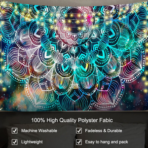 Nhà Sản Xuất Đầy Màu Sắc Trừu Tượng Hippie <span class=keywords><strong>Trippy</strong></span> Treo Tường Aubusson Mandala Tấm Thảm Tường Tấm Thảm Cho Trang Trí Nội Thất - Product Image 5