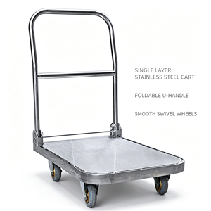 Utility Cart Stainless Steel Hygienic Build Smooth Rolling Sanitary Use Mobile Utility Cart For Kitchen Use Heavy Duty Cart - Product Image 2