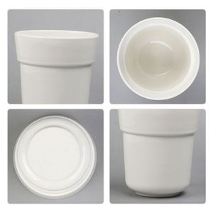 Wholesale 310ml <b>Large</b> Capacity Ice Plain White Ceramic Hotel Latte <b>Cup</b> Coffee Tumbler Mug - Product Image 3