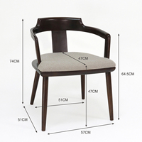 Chaise de salle à manger en bois massif nordique, design moderne de haute qualité, meubles de maison personnalisés, rembourrée, pour restaurant, bureau