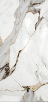 Panneau mural de salle de bain en PVC de 1 m de large et 10 mm d'épaisseur, motifs marbre mat, montagne enneigée, noir et or, et or et blanc
