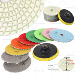 Günstigste Schleifwerkzeuge Diamant-Polierpads 4 Zoll Polierpads für Granit Marmor - Product Image 2