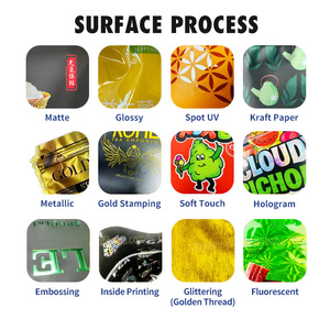 Tùy Chỉnh ống đồng in 3.5g Mylar tự đứng túi với notch mùi bằng chứng niêm phong <span class=keywords><strong>100</strong></span> micron Độ dày Holographic - Product Image 4