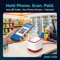 Lecteur de codes-barres 2D QR mains libres UMG-FS31 économique à induction automatique USB pour paiement mobile en supermarché