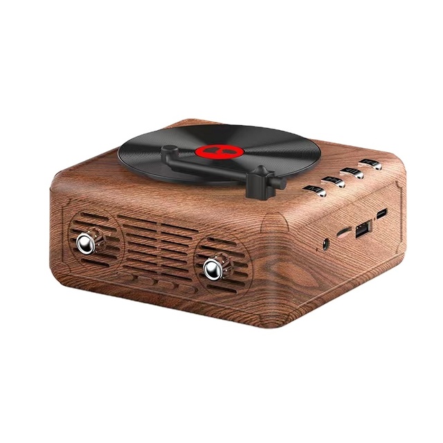 New Arrive Retro Record Player Bluetooth Speaker Mini Portable Home Desktop Gift Wireless Speakers