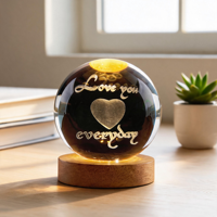 Veilleuse tactile rechargeable, Ornement lumineux, Cadeau d'anniversaire pour filles, Lampe boule de cristal à intensité variable, design de niche Tanabata, design raffiné