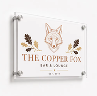Enseigne de villa personnalisée en acrylique OEM, logo mural pour hébergement, fixation murale, impression UV, découpe laser, vente en gros