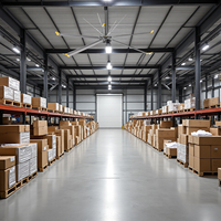 Ventilateurs industriels HVLS PMSM de 7 pieds (2025) à haut volume de ventilation, flux d'air personnalisé, ventilateur de plafond avec moteur 220v, directement de Malaisie