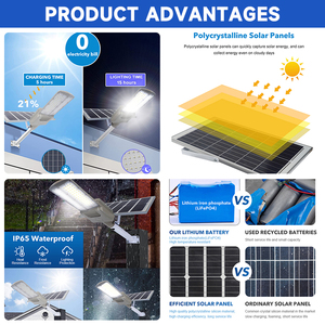 Lámpara Solar LED para Exteriores, Impermeable IP65, de Aluminio, para Jardín y Calle, 100w 200w 300w 500w 600w 800w, Precio al por Mayor - Product Image 3