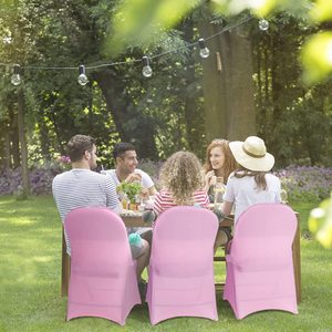 High Quality Party Wedding Event Seat <strong>Covers</strong> Pink <strong>Polyester</strong> Spandex Stretch Banquet Wedding <strong>Chair</strong> <strong>Cover</strong> for Living Room - Product Image 6