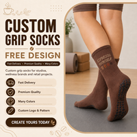 Chaussettes de Pilates pour femmes, chaussettes de yoga tricotées mi-mollet, antidérapantes, pour la danse en salle, le fitness, avec logo personnalisé