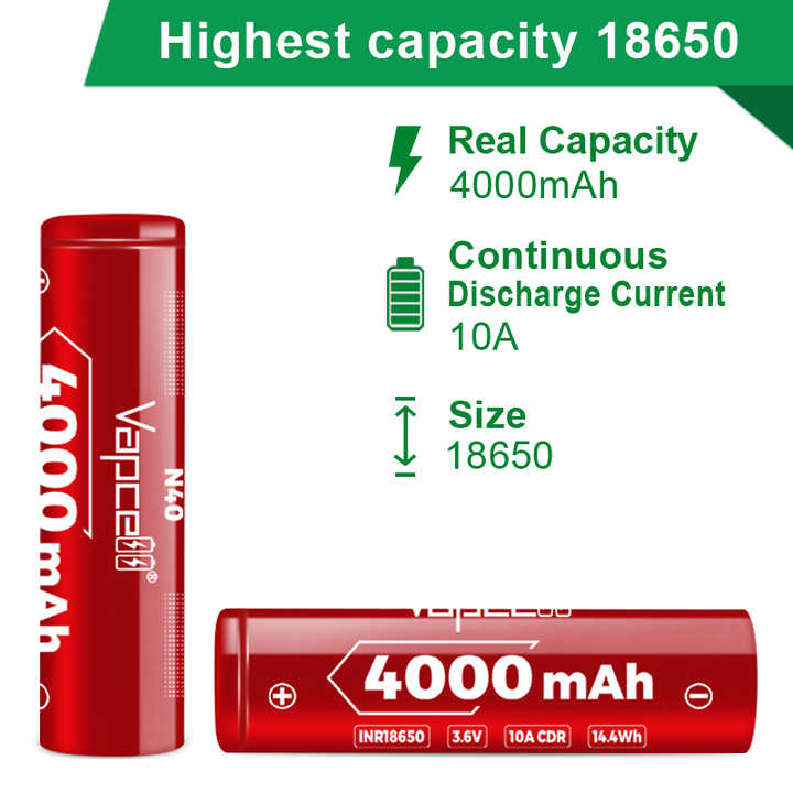 Vapcell 18650 N40 4000mah High Power Battery - Reliable Energy