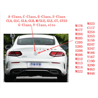 Emblème de coffre chromé noir brillant avec étoiles en ABS, taille originale W204 W205 W213 W253 W463 pour tous les modèles Mercedes-Benz