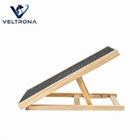 Ramp Lipat Anjing Kayu Solid 2 Tingkat dengan Ketinggian yang Dapat Disesuaikan untuk Sofa, Tangga Hewan Peliharaan Portabel Anti Selip
