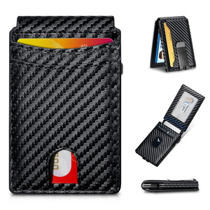 Carbon Fiber Leather <b>Wallet</b> 6 Inch RFID Anti-Theft Pop-Out Card <b>Holder</b> For Men - Product Image 5
