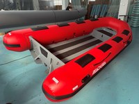 Bateau pneumatique à coque en aluminium UT420 de couleur rouge, en Hypalon, 420 cm