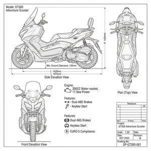 สกู๊ตเตอร์น้ำมันเบนซิน Heavy Load <span class=keywords><strong>ADV</strong></span> 300 ซีซี ได้รับการรับรองมาตรฐาน EPA เครื่องยนต์สูบเดียว ระบบหัวฉีด EFI ระบบเบรก ABS หน้า-หลัง ความเร็วสูงสุด 120 กม./ชม. - Product Image 6