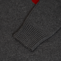 AiNear Vente en Gros, Logo Personnalisé et Design sur Mesure, OEM & ODM, Pull Tricoté Col Rond à Manches Longues en Laine 100% Jacquard Gris pour Homme