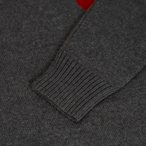 AiNear venta al por mayor logotipo personalizado diseño Oem & Odm manga larga cuello redondo Jacquard gris Jumper hombres 100% lana suéter de punto - Product Image 4