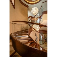 Escalier hélicoïdal courbé Tanlong en acier blanc avec garde-corps en verre, escalier moderne de luxe