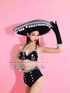 <span class=keywords><strong>Costume</strong></span> de scène Performance Bar Gogo Nightclub DS Danseurs de style mexicain Tenue de danse de scène séduisante 100% polyester <span class=keywords><strong>Femme</strong></span> - Product Image 4
