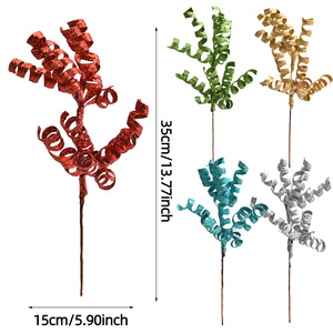 Albero di Natale Artificiale Perforato con Polvere Decorativa, Tulipani in Seta Rossa e <span class=keywords><strong>Blu</strong></span> Impermeabili per San Valentino e Capodanno - Product Image 2