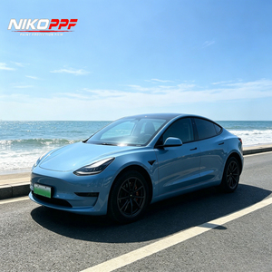 Película de protección de superficie de pintura de fibra de carbono para automóvil NIKO Film de alta calidad TPU PPF TPU color azul porcelana - Product Image 1